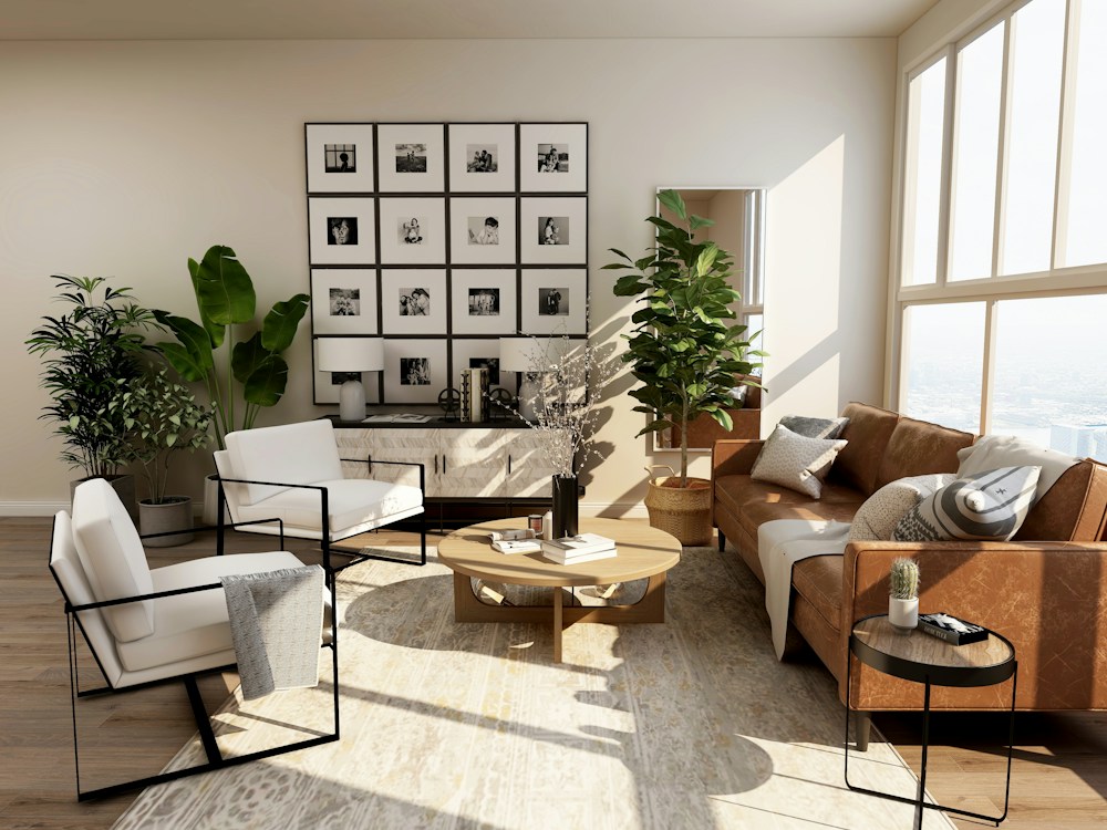 Residential reference showing a finished living space with timber furniture