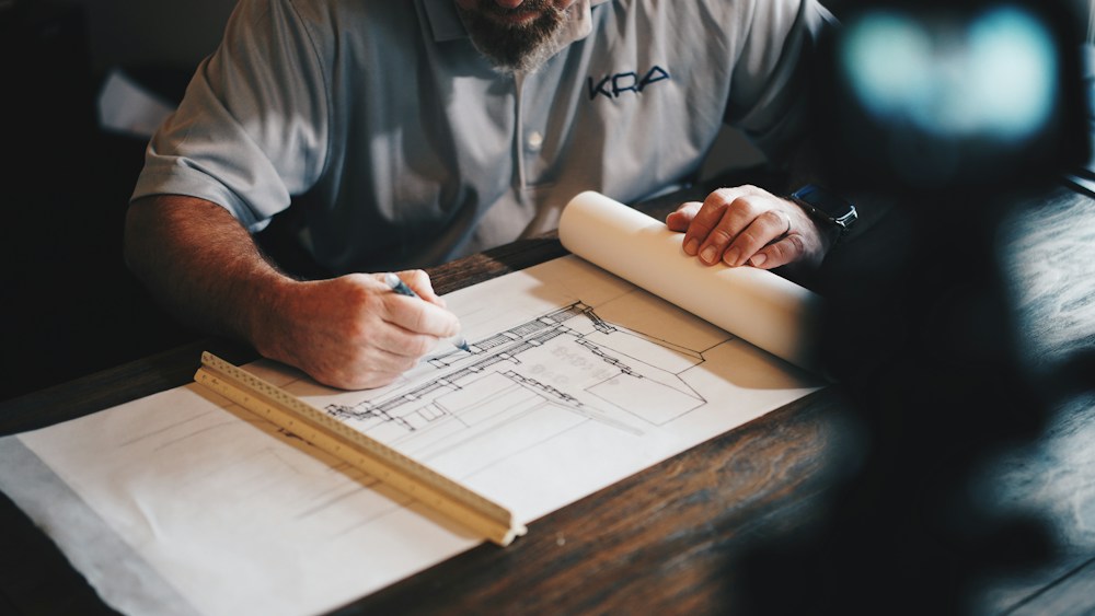 Reference image of architectural plans and construction planning